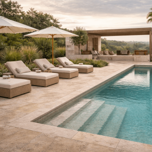 Obrzeże basenowe Trawertyn Ivory Light 30,5 cm × 30,5 cm × 3 cm