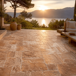 Trawertyn Sunset Peach – układanka rzymska – kamień naturalny